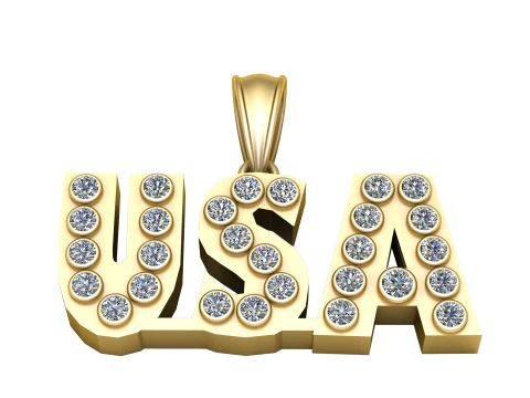 PINGENTE DE OURO DOS EUA Modelo de Impressão 3D