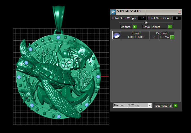 3D Gold Pendant 3D Print Model .c4d .max .obj .3ds .fbx .stl .blend 