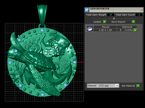 Liontin Emas 3D Model Cetak 3D