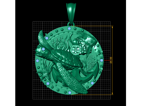 3D Gold Pendant 3D Print Model