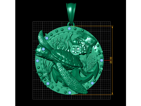 3D Gold Pendant 3D Print Model