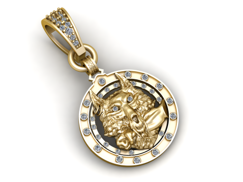 ROUND WOLF FACES PENDANT 3D 打印模型