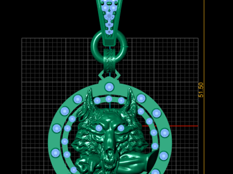 ROUND WOLF FACES PENDANT 3D 打印模型