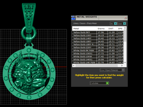 ROUND WOLF FACES PENDANT 3D 打印模型