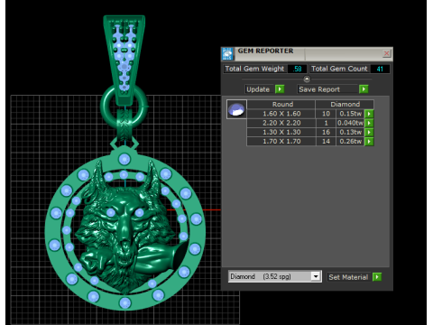 ROUND WOLF FACES PENDANT 3D 打印模型