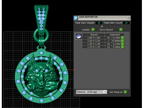 ROUND WOLF FACES PENDANT 3D Print Model