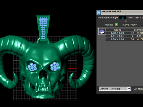 SKULL FACES PENDANT 3D 打印模型
