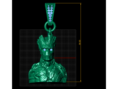 MEN HALF BODY PENDANT 3D Print Model