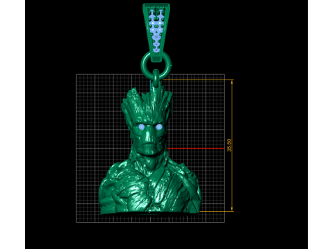 MEN HALF BODY PENDANT 3D Print Model