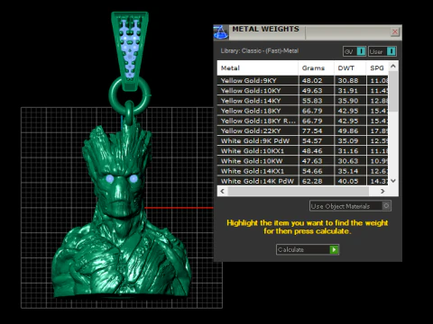 MEN HALF BODY PENDANT 3D Print Model