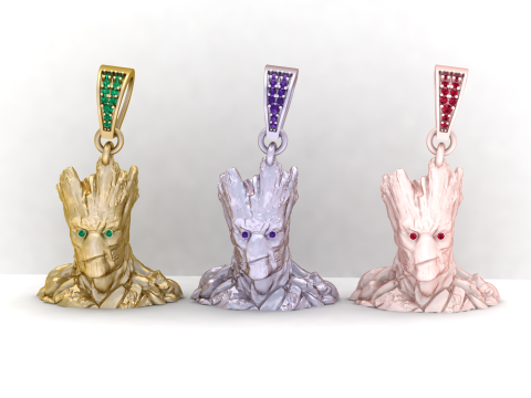 Men Half Body Pendant Modèles 3D en vedette