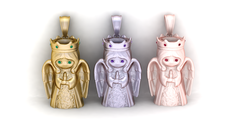 QUEENSES PENDANT Modelo de Impressão 3D .c4d .max .obj .3ds .fbx .stl .blend
