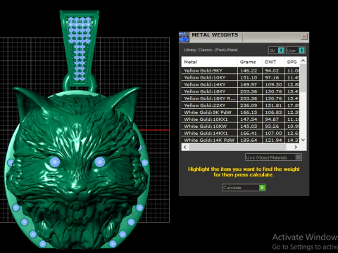 Owl gold PENDANT 3D Print Model