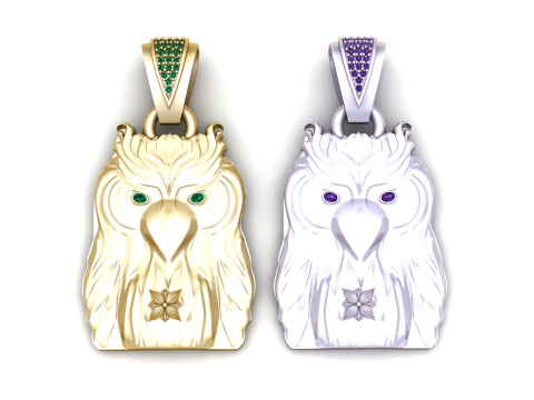 PINGENTE Coruja ouro Modelo de Impressão 3D