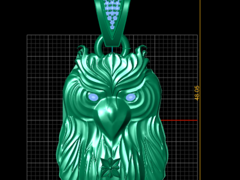 Owl gold PENDANT 3D Druckmodell