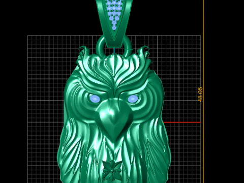 Owl gold PENDANT 3D Print Model