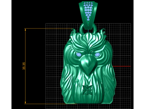 Owl gold PENDANT 3D Print Model