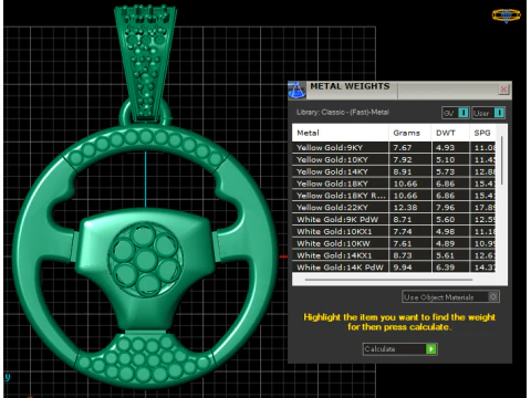 STARING GOLD PENDANT 3D Print Model