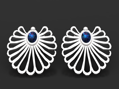 Earring Gold Pendant Model Cetak 3D