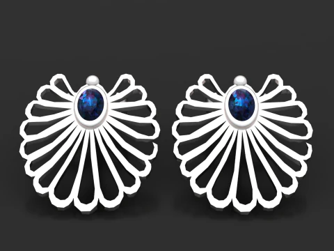 Earring Gold Pendant 3D Print Model
