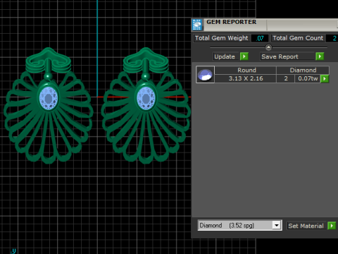 Earring Gold Pendant Model Cetak 3D