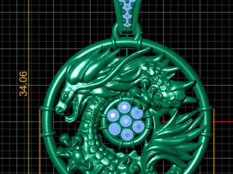 Earring Gold Pendant 3D Print Model