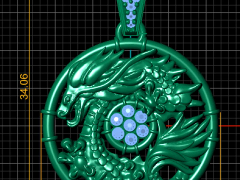 Earring Gold Pendant 3D Print Model