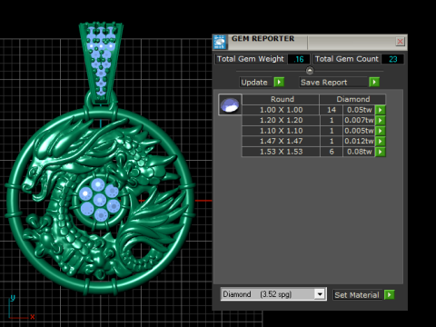 Earring Gold Pendant 3D Print Model