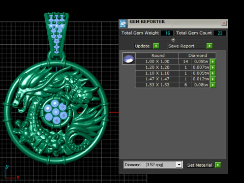 Earring Gold Pendant 3D Print Model