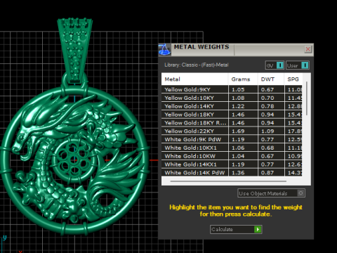 Earring Gold Pendant 3D Print Model