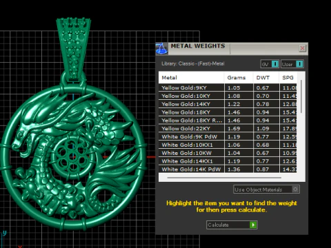 Earring Gold Pendant 3D Print Model