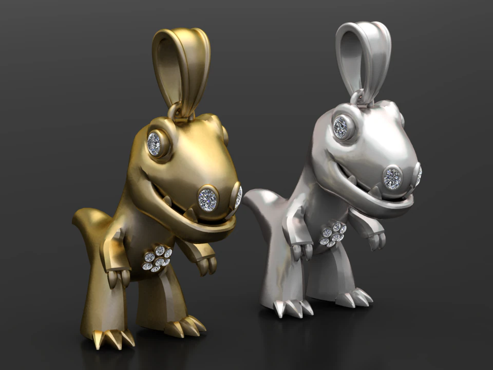 DAINASURE PENDANT 3D Print Model .c4d .max .obj .3ds .fbx .stl .blend 