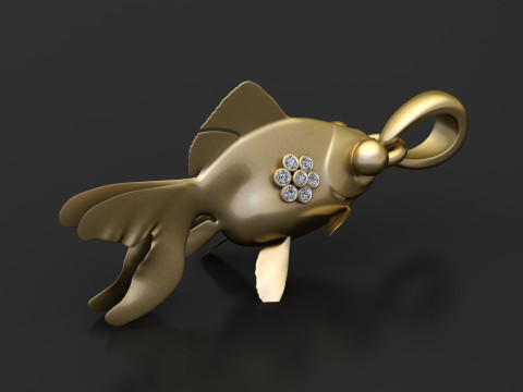 FISH GOLD PENDANT 3Dプリントモデル