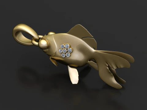 FISH GOLD PENDANT 3D Print Model