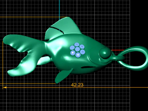 FISH GOLD PENDANT 3D Print Model