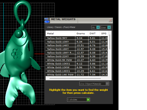 FISH GOLD PENDANT 3Dプリントモデル