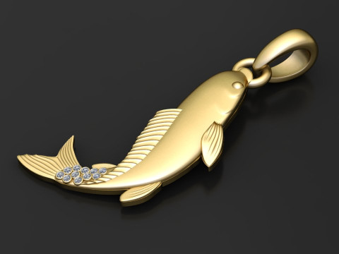 Fish Gold Pendant 3D 프린트 모델