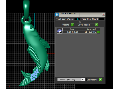 Fish Gold Pendant 3D 프린트 모델