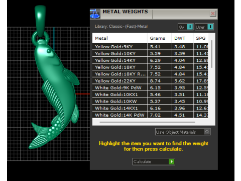 Fish Gold Pendant 3D 프린트 모델