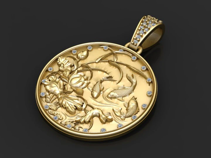 3D GOLD PENDANT 3D Print Model .c4d .max .obj .3ds .fbx .stl .blend