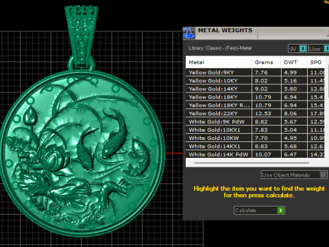 3D GOLD PENDANT Modello di stampa 3D
