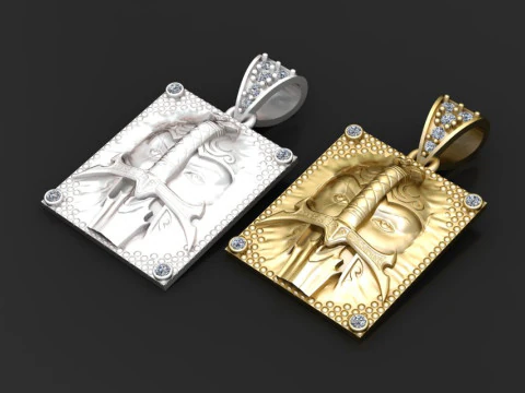 Kare erkek kolye yüzleri 3D Baskı Modeli