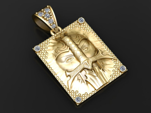 Squar men faces pendant 3D Print Model
