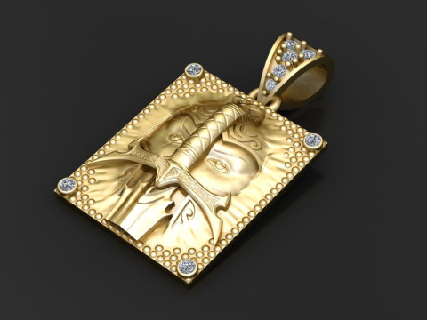Squar men faces pendant 3D Print Model