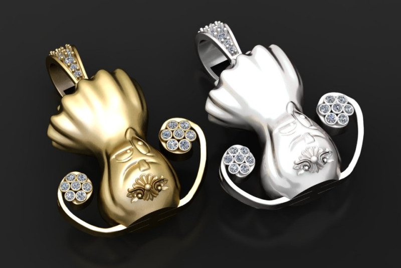 3D GOLD PENDANT 3D Print Model .c4d .max .obj .3ds .fbx .stl .blend 