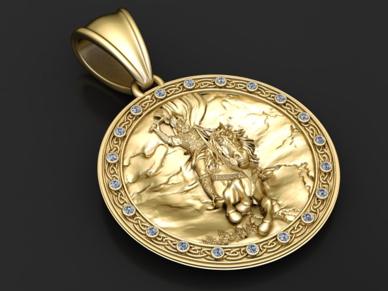 3D GOLD PENDANT 3D Print Model .c4d .max .obj .3ds .fbx .stl .blend