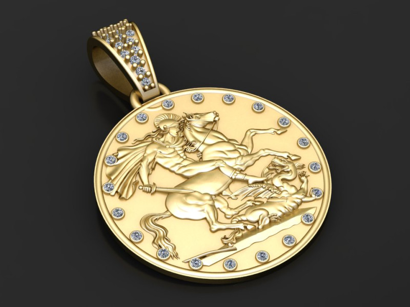 ROUND HOURS GOLD PENDANT Model Cetak 3D .c4d .max .obj .3ds .fbx .stl .blend
