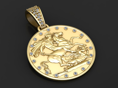 ROUND HOURS GOLD PENDANT 3D 프린트 모델