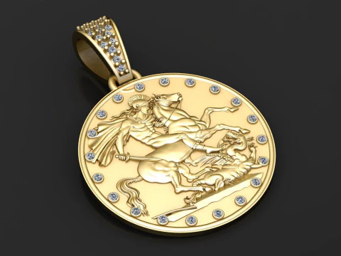 CIONDOLO IN ORO CON ORE TONDO Modello di stampa 3D