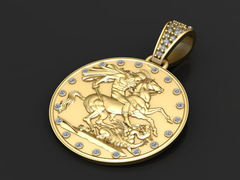 ROUND HOURS GOLD PENDANT Model Cetak 3D